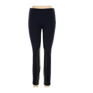 J Crew Womens NWOT Pants Size 8 Leather Trim Dark Navy Skinny Leg